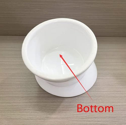 Pink Small Ceramic Raised Cat Bowls, Tilted Elevated Food or Water Bowls, Stress Free, Backflow Prevention, Dishwasher and Microwave Safe, Lead & Cadmium Free