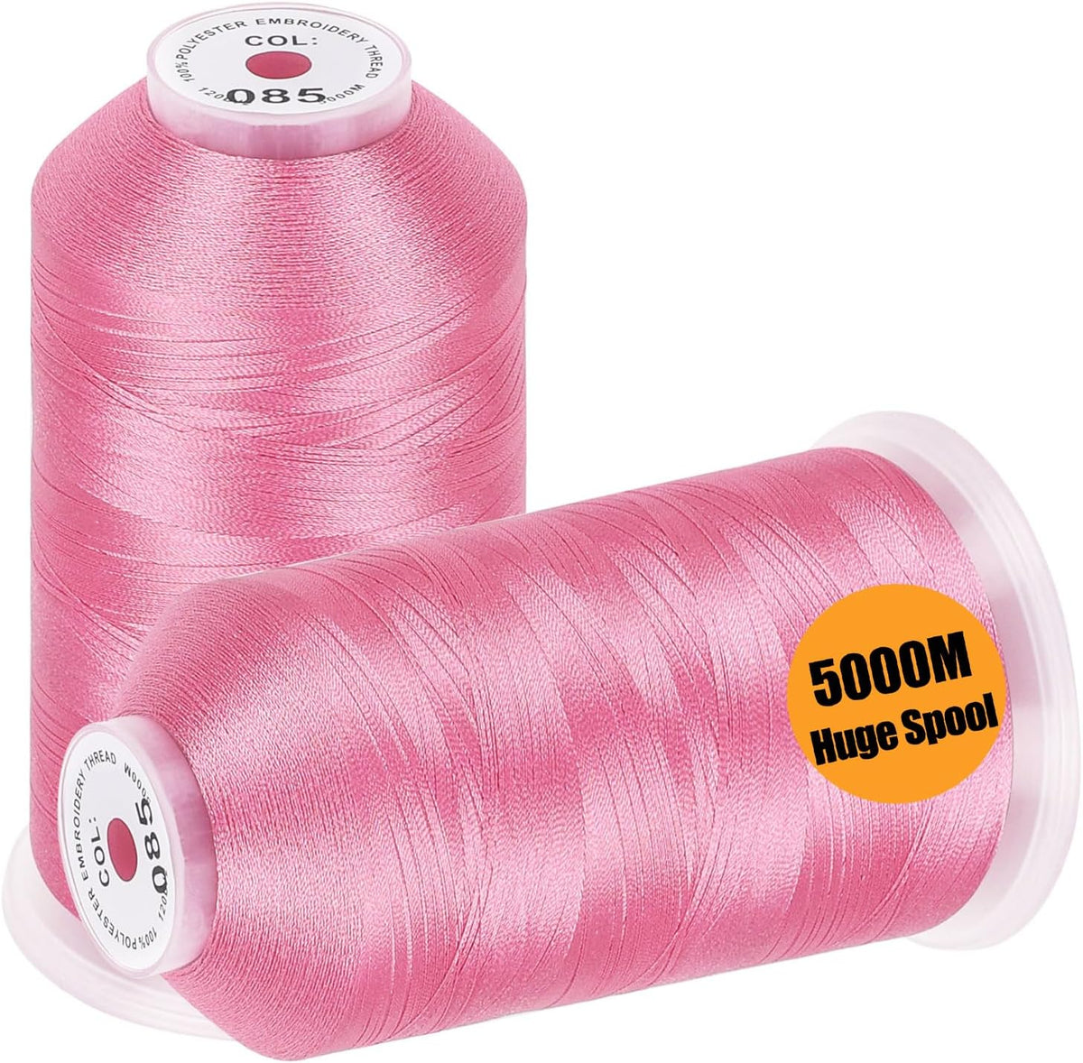 2 Huge Spools Embroidery Machine Thread -Pink