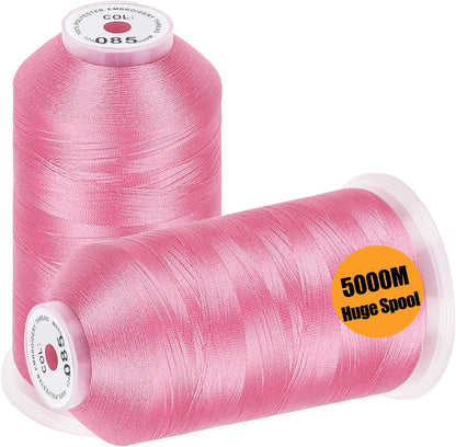 2 Huge Spools Embroidery Machine Thread -Pink