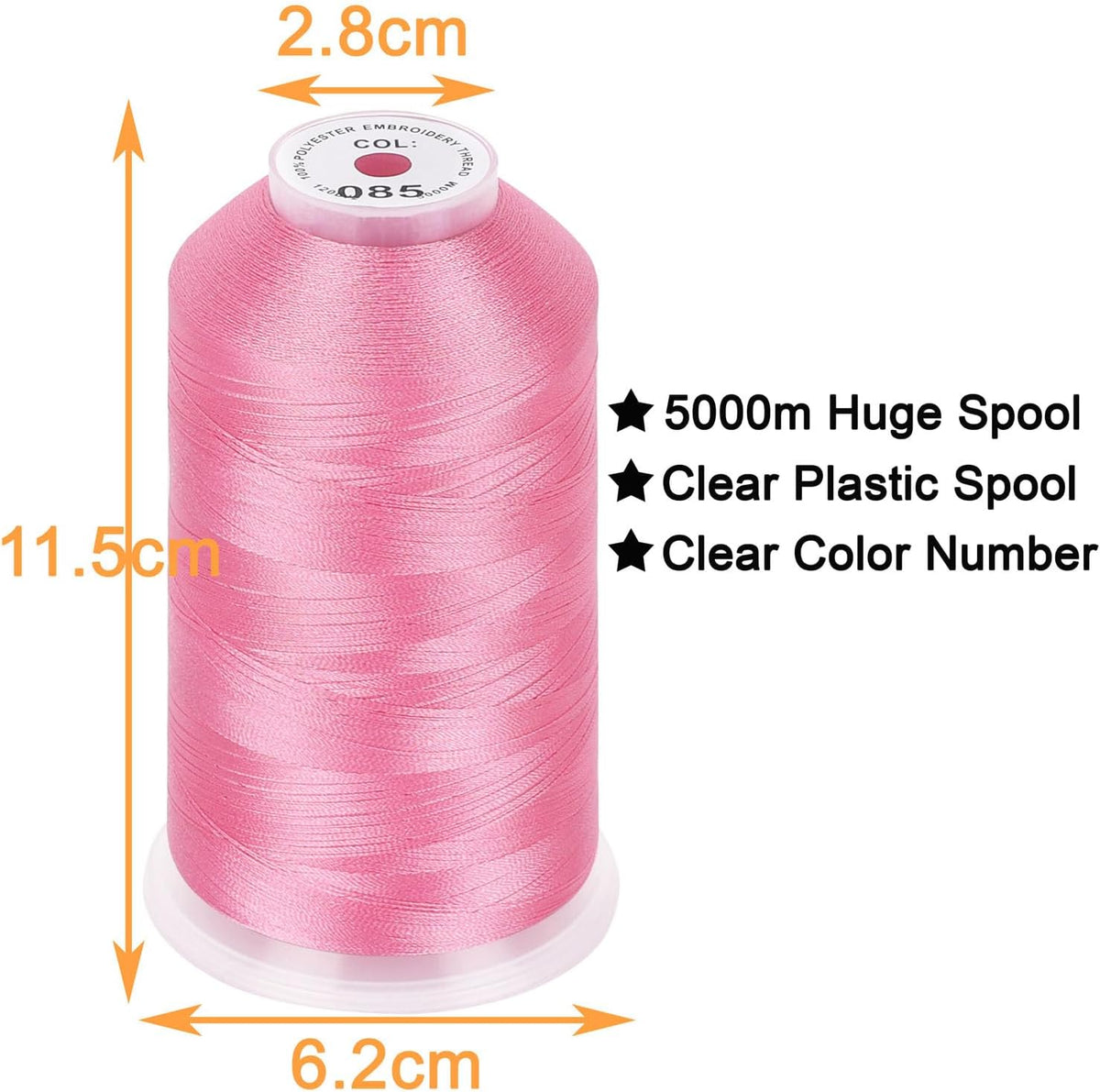 2 Huge Spools Embroidery Machine Thread -Pink