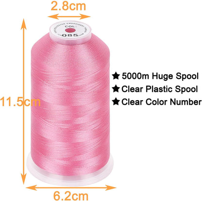 2 Huge Spools Embroidery Machine Thread -Pink