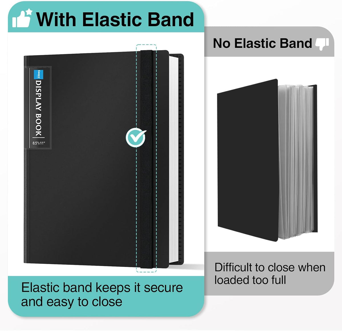 72 Pocket Binder with Plastic Sleeves, Portfolio Display Book, 8.5x11