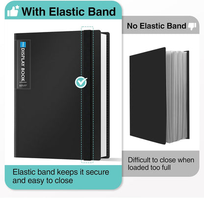 72 Pocket Binder with Plastic Sleeves, Portfolio Display Book, 8.5x11