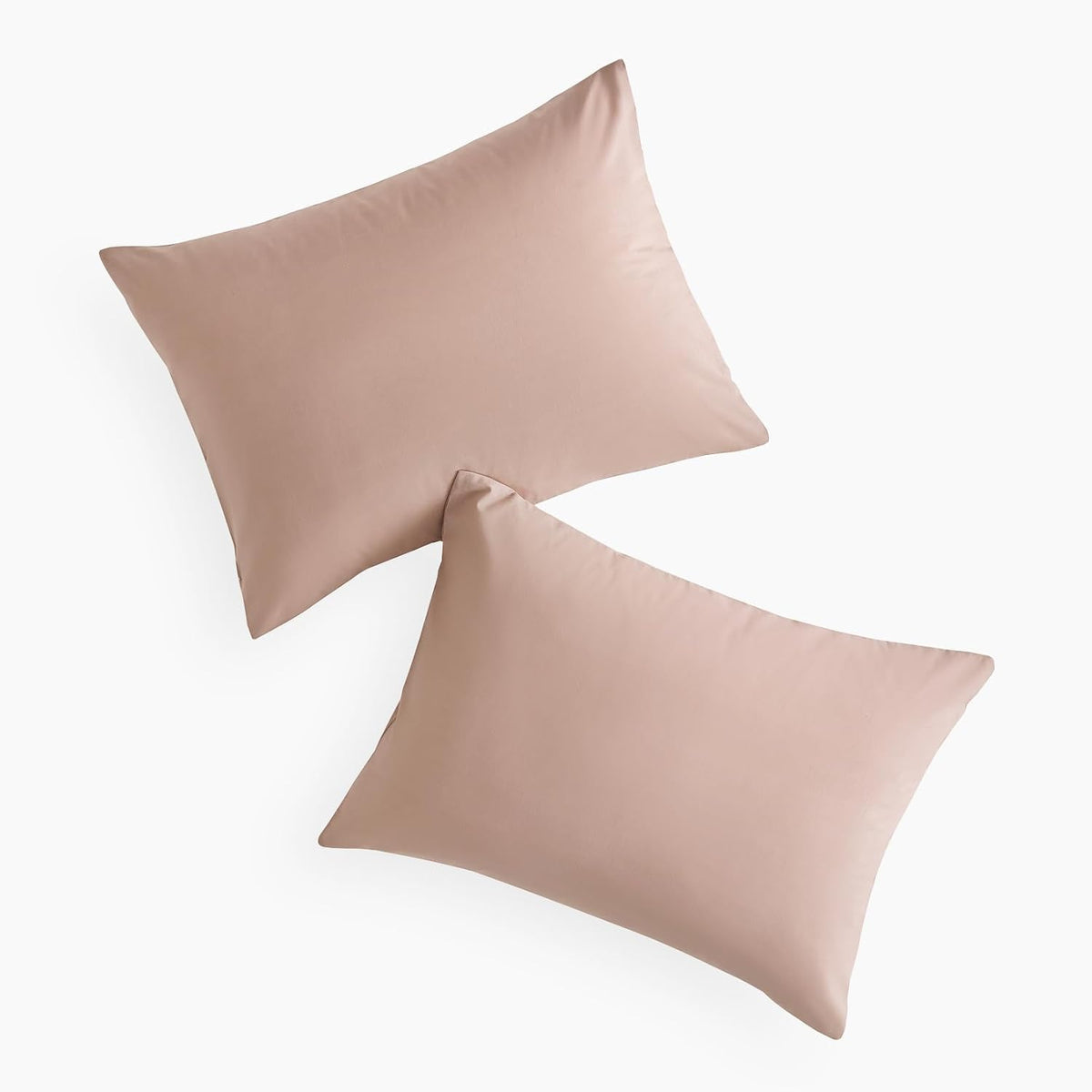 Cotton Pillow Cases, 100% Washed Cotton, Breathable Neutral Farmhouse, Set of 2 Pillowcases Pillow Shams Covers, Dusty Pink, Standard Size 20x26 Inches