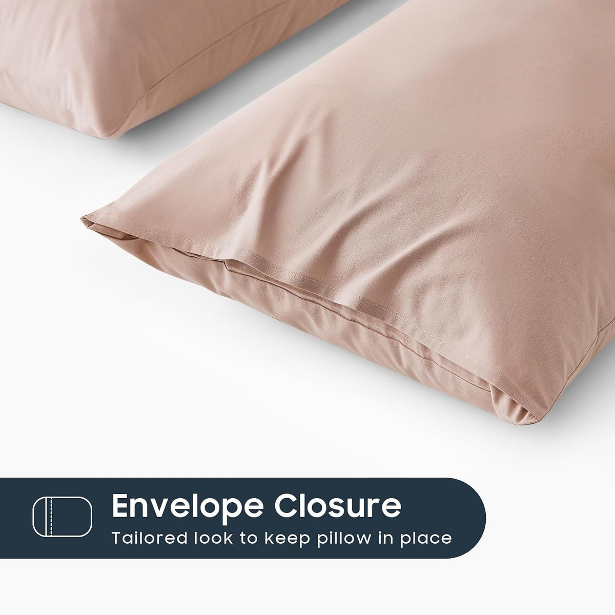 Cotton Pillow Cases, 100% Washed Cotton, Breathable Neutral Farmhouse, Set of 2 Pillowcases Pillow Shams Covers, Dusty Pink, Standard Size 20x26 Inches