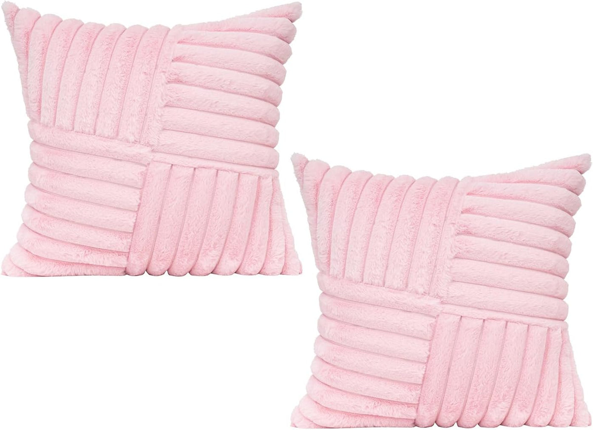 Pink Valentines Decorative Throw Pillow Covers 18x18 Set of 2