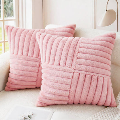 Pink Valentines Decorative Throw Pillow Covers 18x18 Set of 2