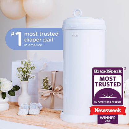 Stainless Steel Diaper Pail, No Special Bags, Odor-Locking, Blush Pink