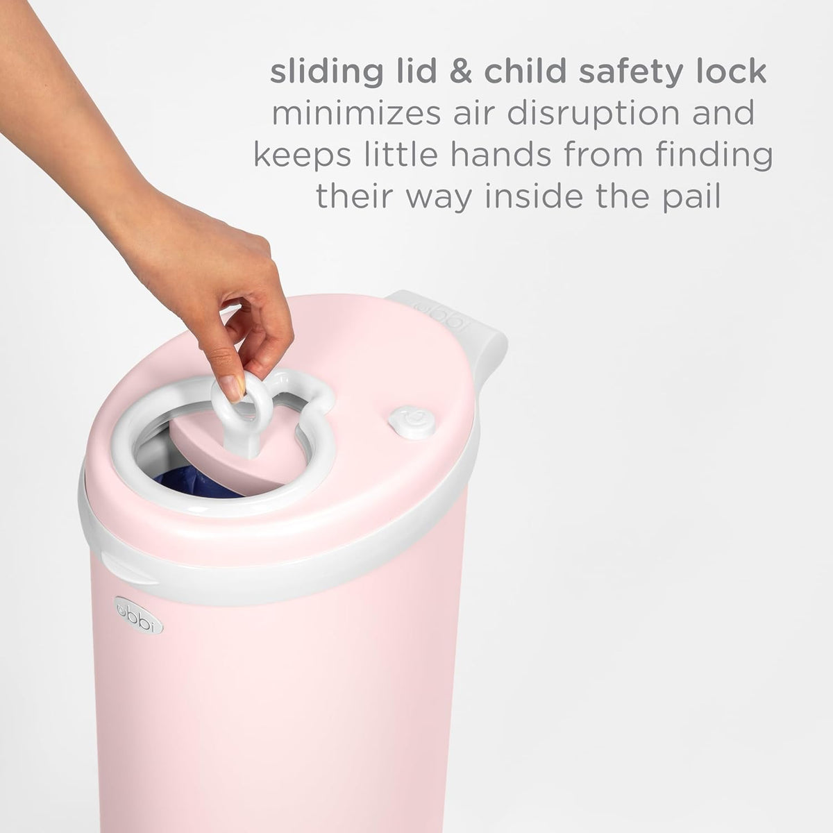 Stainless Steel Diaper Pail, No Special Bags, Odor-Locking, Blush Pink