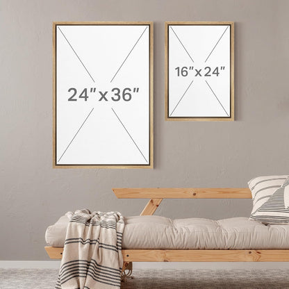 Framed Canvas Print Wall Art Set Botanical Floral Green Garden Flowers with White and Peach Blooms Illustrations Modern Art Decorative Zen for Living Room, Bedroom, Office - 24"x36"x2 Natural