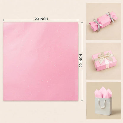 Pink Glitter Tissue Paper for Gift Bags 25 Sheets-20 x 20 Inch, Recyclable Gift Wrap Tissues for Decorating, Weddings, Birthdays, Party & Festival Decorations DIY Craft Supplies
