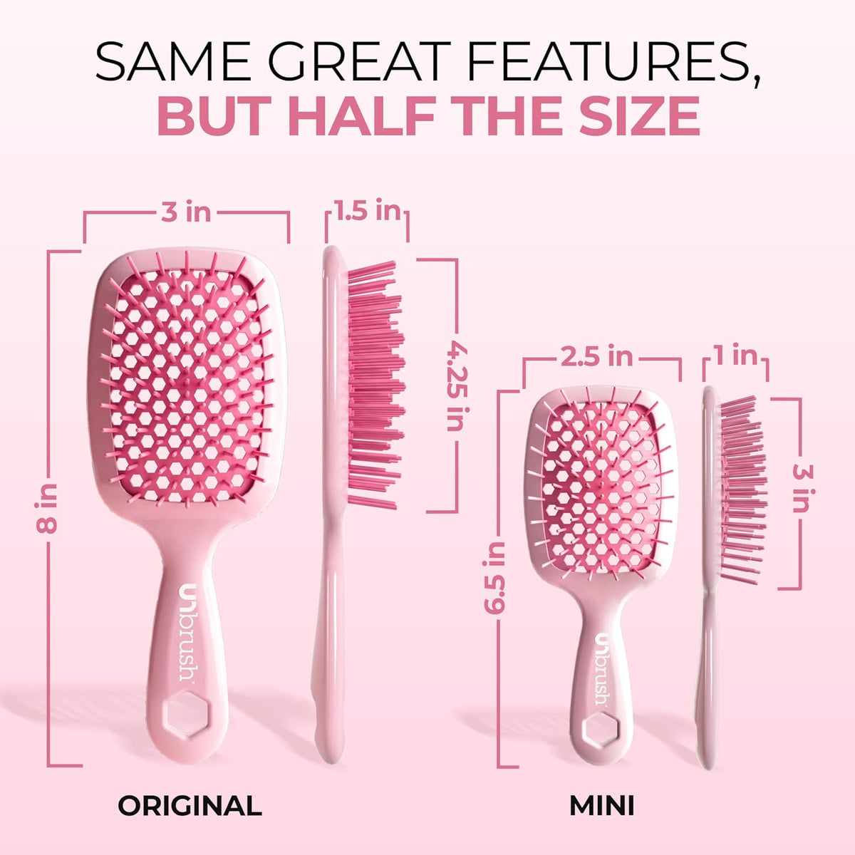 FHI Heat UNbrush Mini Detangling Brush for Wet & Dry Hair