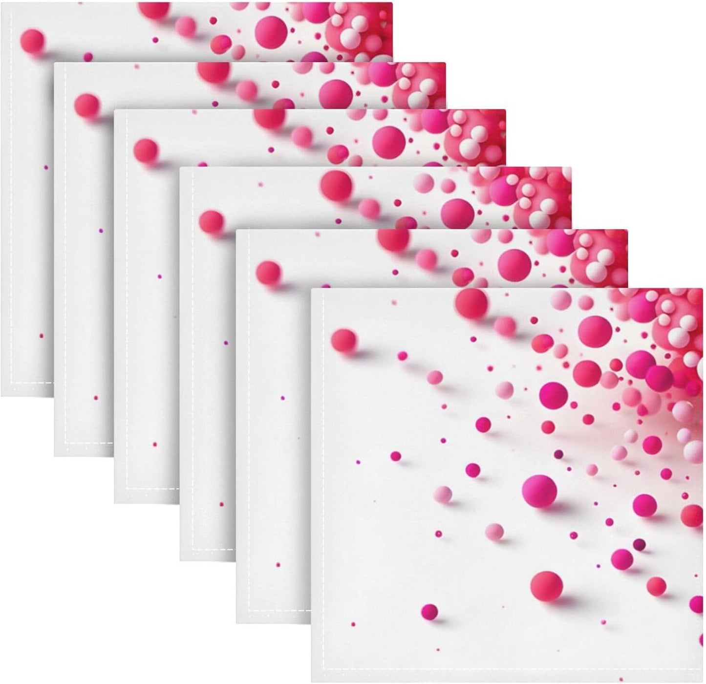 susiyo Pink Polka Dots Cloth Napkins 6 Pcs 20x20 inch Polyester Cocktail Napkins Set for Dinner Decorative