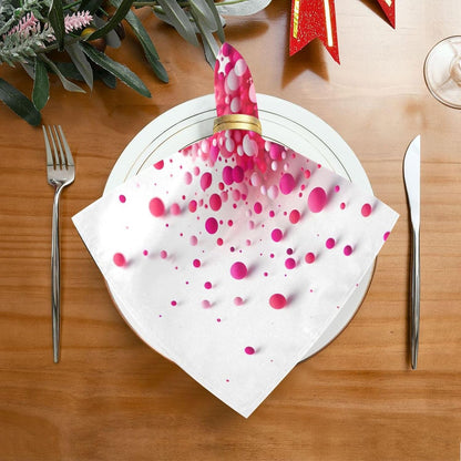 susiyo Pink Polka Dots Cloth Napkins 6 Pcs 20x20 inch Polyester Cocktail Napkins Set for Dinner Decorative