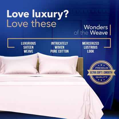 . 100% Egyptian Cotton Standard/Queen Size Pillow Cases Set of 2-1000 Series Lonestar Lovin' Pillow Cover (Blush), Soft, & Cooling Pillowcases Set of 2 for Standard/Queen Pillows