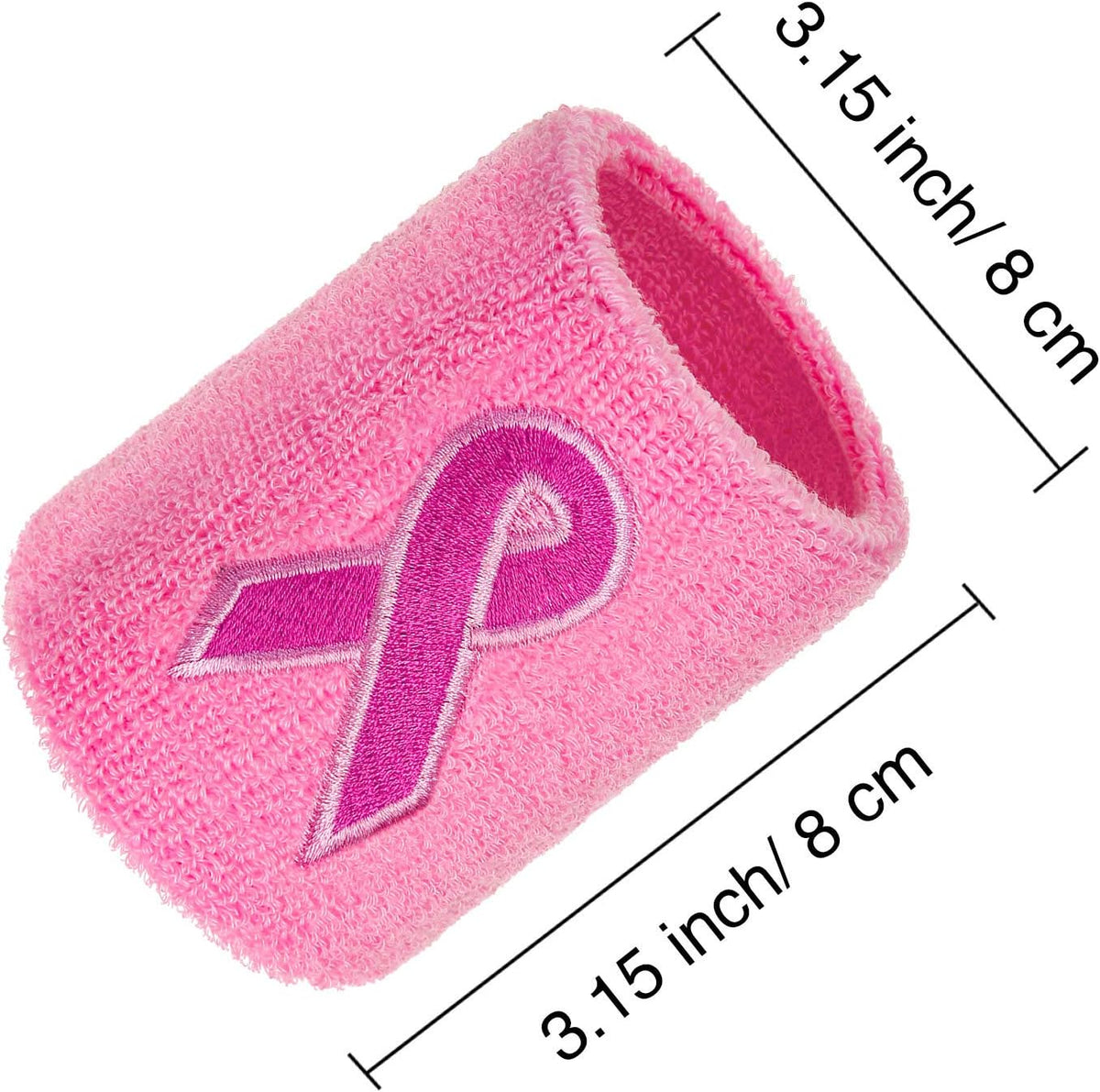 12 Pack Pink Ribbon Wristbands Cancer Awareness