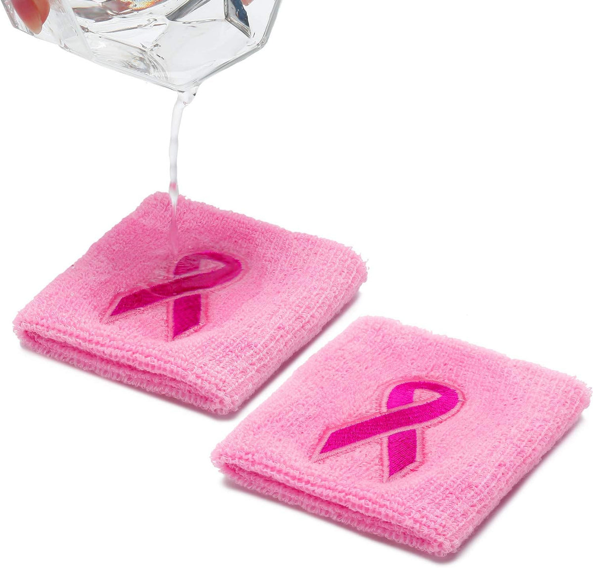 12 Pack Pink Ribbon Wristbands Cancer Awareness