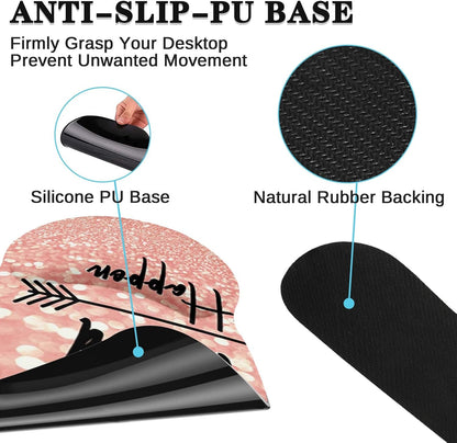 Keyboard Mouse Pad Set, 4 in 1 Desk Mat Set Rose Gold