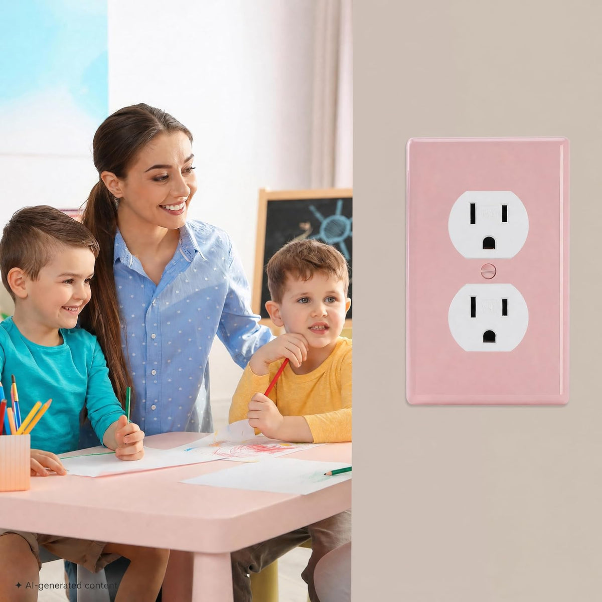 Bates- Duplex Receptacle Wall Plates, 2 Pack, Pink, Electrical Outlet Cover Plates, Electric Outlet Cover, Wall Outlet Cover, Outlet Plate, Outlet Wall Plate, Wall Outlet Cover Plate