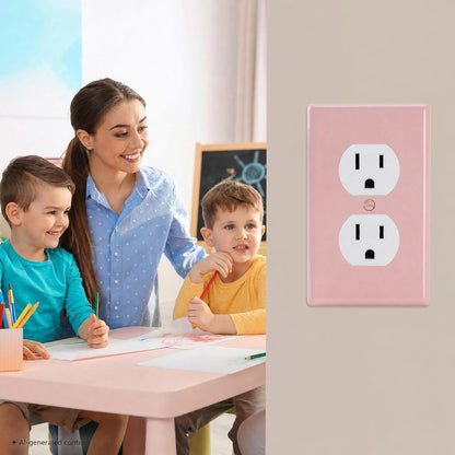 Bates- Duplex Receptacle Wall Plates, 2 Pack, Pink, Electrical Outlet Cover Plates, Electric Outlet Cover, Wall Outlet Cover, Outlet Plate, Outlet Wall Plate, Wall Outlet Cover Plate