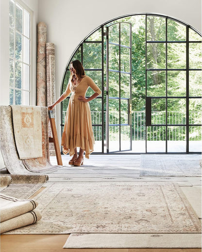 x Becki Owens Solana Medallion Area Rug , 7'10" x 10', Peach