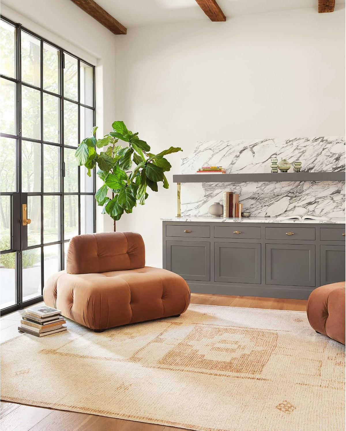 x Becki Owens Solana Medallion Area Rug , 7'10" x 10', Peach