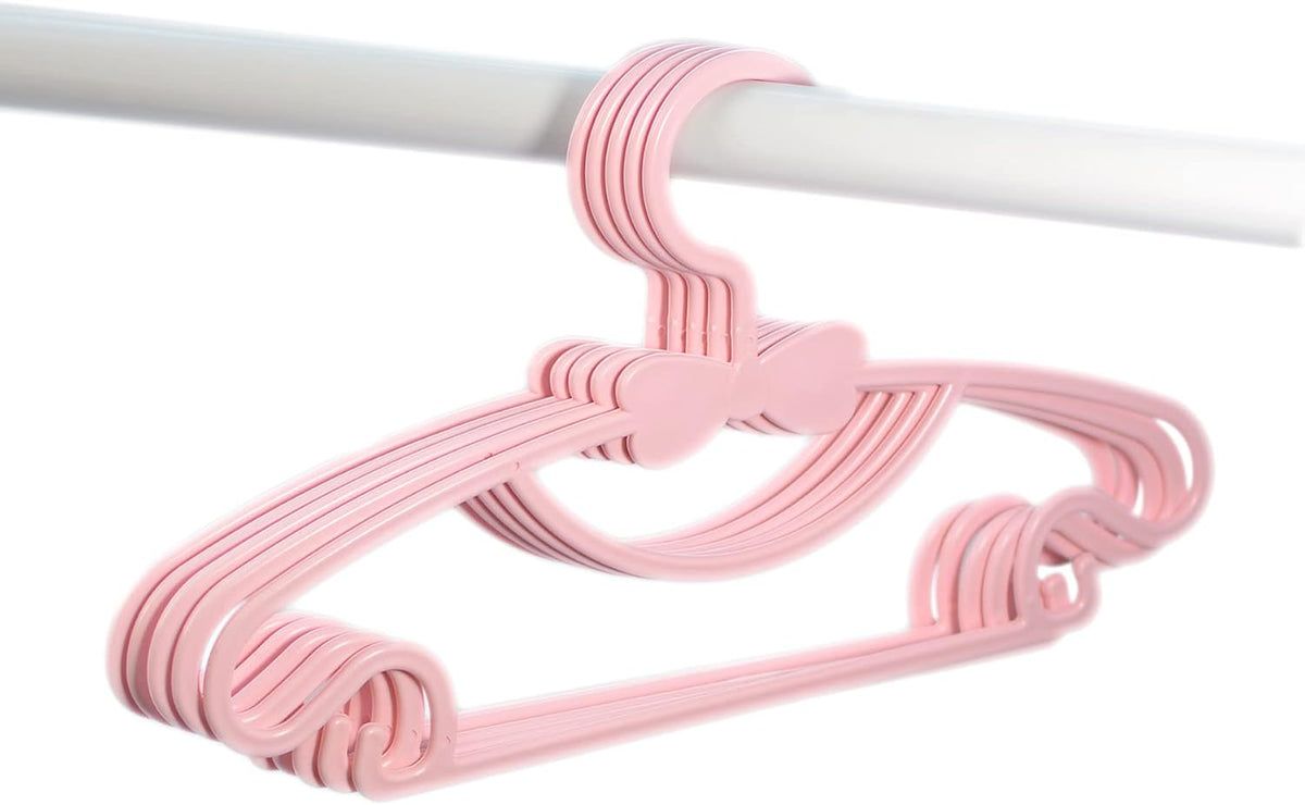 10pcs Kids Clothes Hangers - Baby & Toddler Plastic Hangers (Pink, 10pcs)