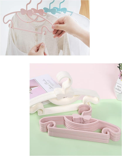 10pcs Kids Clothes Hangers - Baby & Toddler Plastic Hangers (Pink, 10pcs)