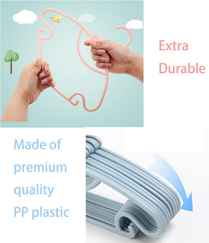 10pcs Kids Clothes Hangers - Baby & Toddler Plastic Hangers (Pink, 10pcs)