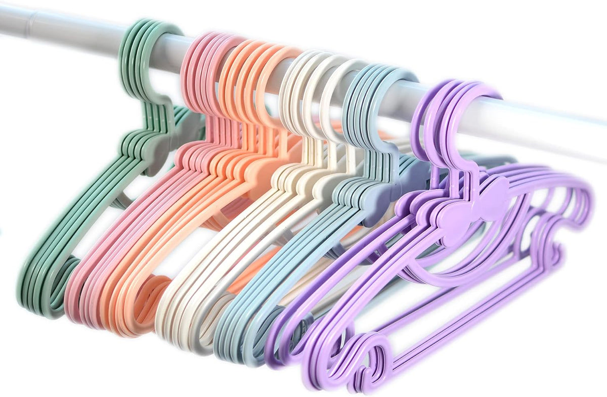 10pcs Kids Clothes Hangers - Baby & Toddler Plastic Hangers (Pink, 10pcs)