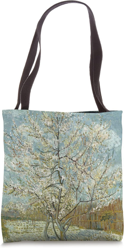 The Pink Peach Tree in Blossom by Vincent van Gogh Tote Bag