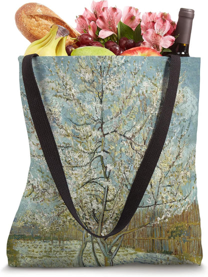The Pink Peach Tree in Blossom by Vincent van Gogh Tote Bag