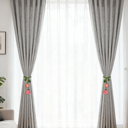 2 Pack Boho Handmade Flower Curtain Tiebacks & Holdbacks, Carnations