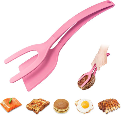 Silicone Spatulas, High Heat Resistant BPA Free Cooking Tongs, Silicone Kitchen Utensils, Spatula Tong, Egg Flipper Spatula for Non Stick Frying Pan, Ideal Cookware for Fish, Eggs, Pancakes