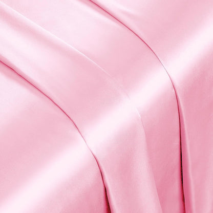 Vonty Pink Satin Ruffle Tablecloth, 60"x102", 5.9" Ruffle Trim