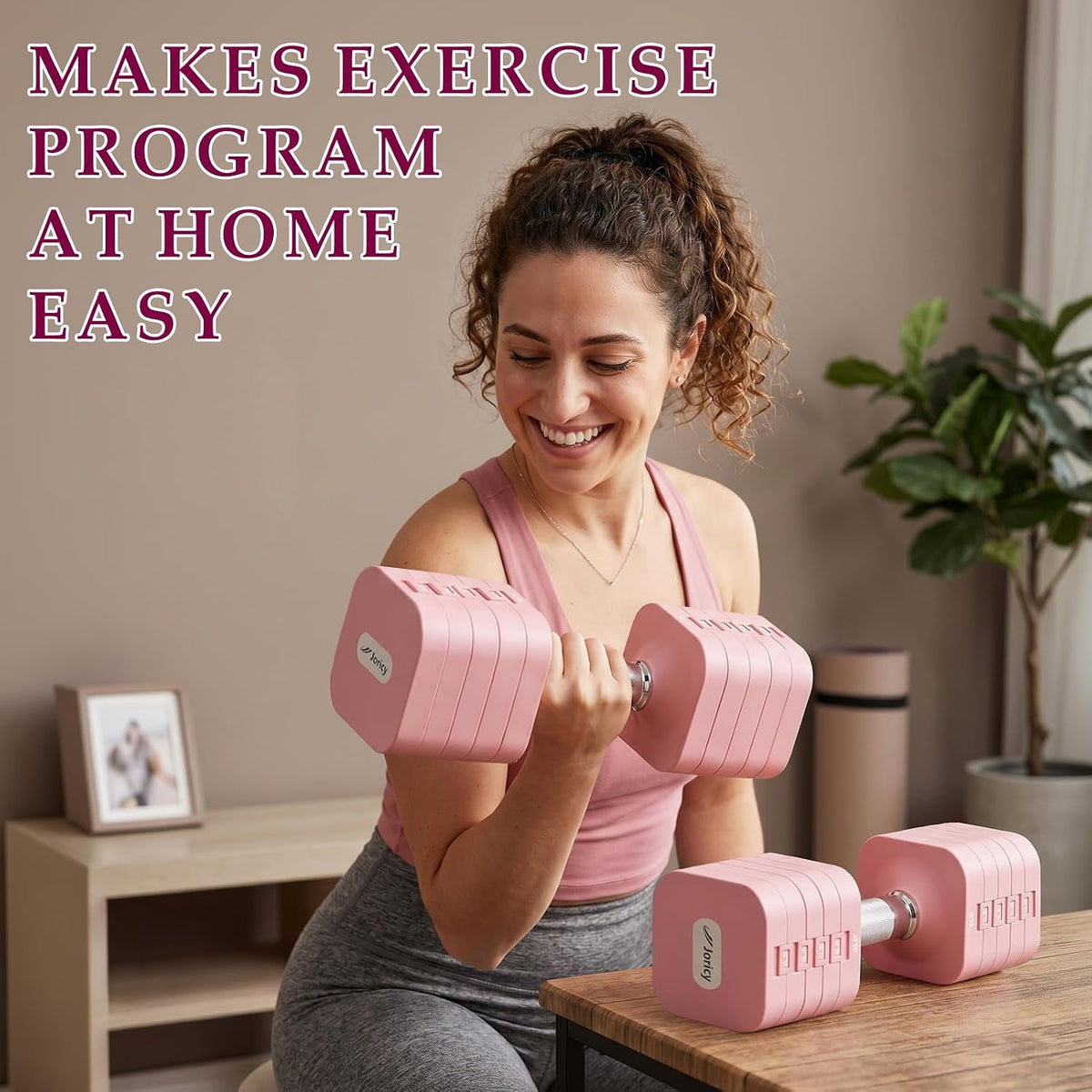 Adjustable Dumbbell Set 10LBS 20LBS 25LBS Dumbbells Set of 2 Hand Weights