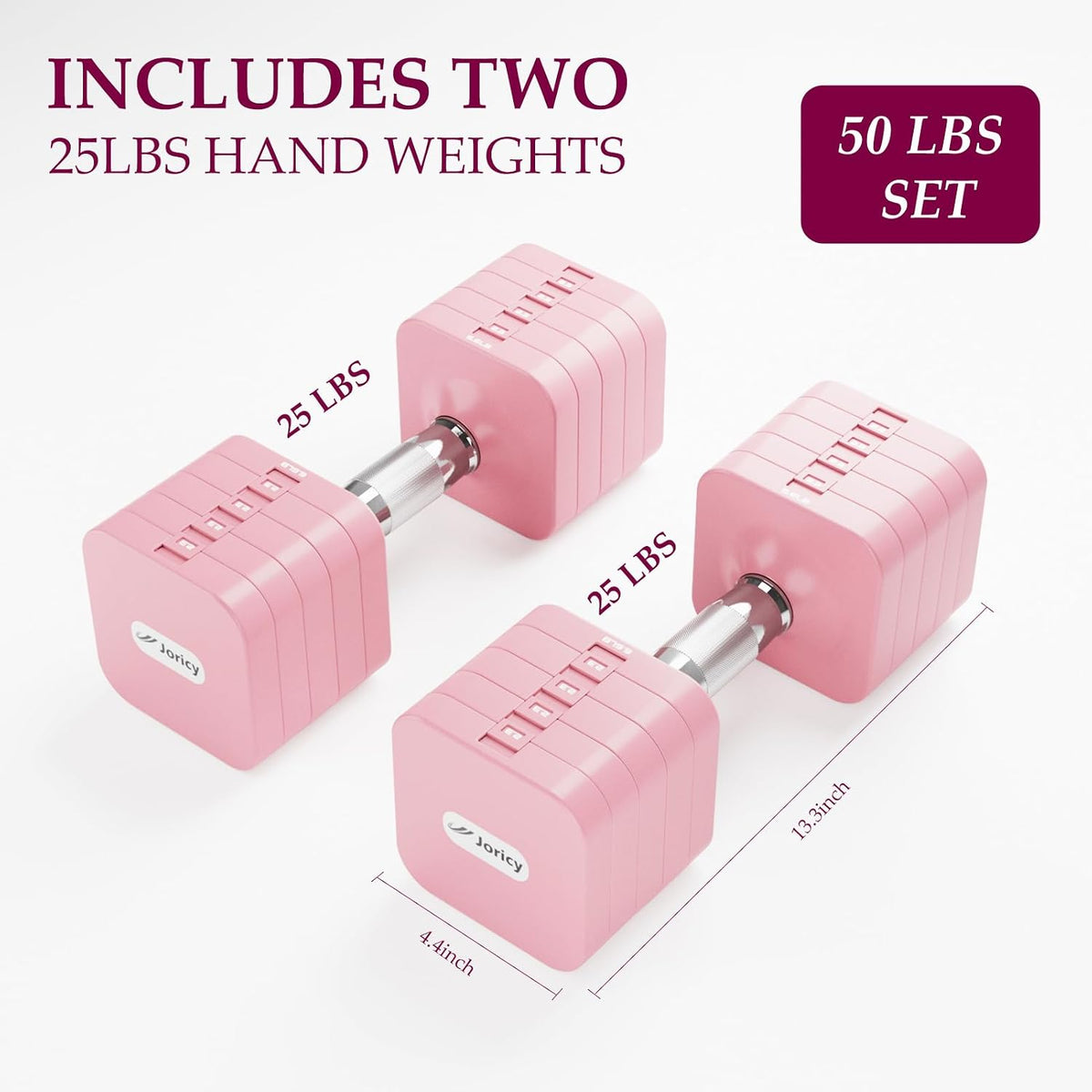 Adjustable Dumbbell Set 10LBS 20LBS 25LBS Dumbbells Set of 2 Hand Weights