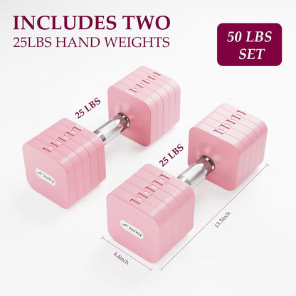 Adjustable Dumbbell Set 10LBS 20LBS 25LBS Dumbbells Set of 2 Hand Weights