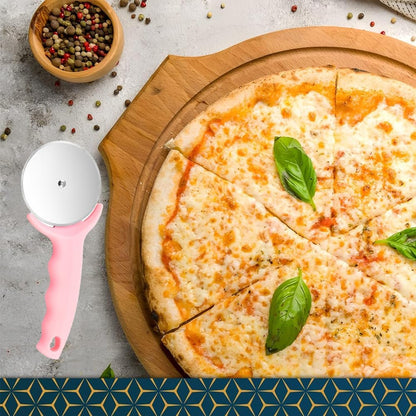 Pizza Cutter Wheel, Kitchen Premium Stainless Steel Pink Pizza Cutter, Super Sharp Blade Pizza Slicer, Easy To Clean (Pink)