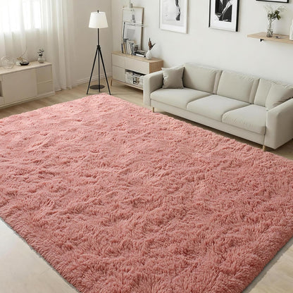 3x5 Fluffy Rug Soft Carpets for Kids Room Living Room,Blush