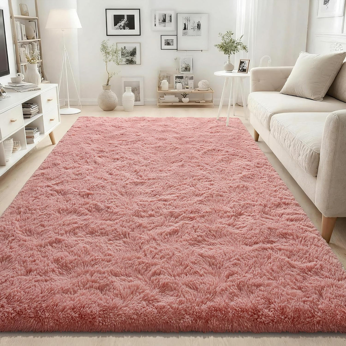 3x5 Fluffy Rug Soft Carpets for Kids Room Living Room,Blush