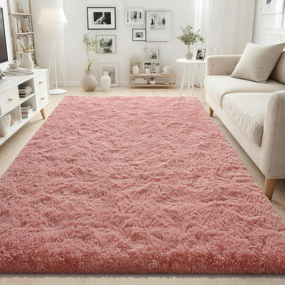 3x5 Fluffy Rug Soft Carpets for Kids Room Living Room,Blush