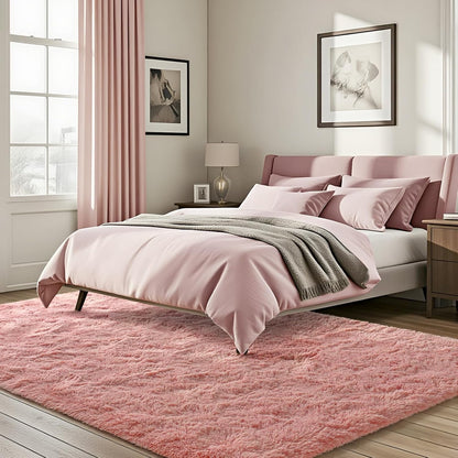 3x5 Fluffy Rug Soft Carpets for Kids Room Living Room,Blush