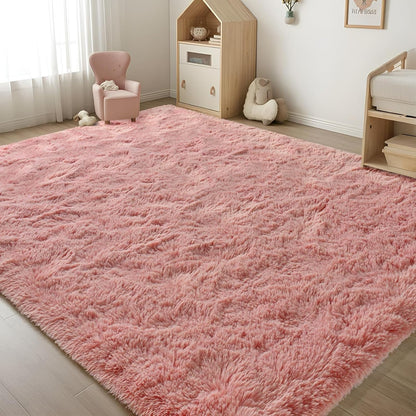 3x5 Fluffy Rug Soft Carpets for Kids Room Living Room,Blush