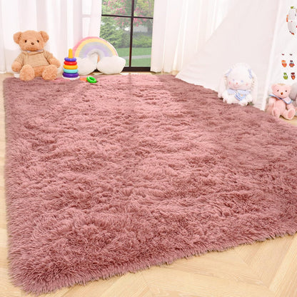 3x5 Fluffy Rug Soft Carpets for Kids Room Living Room,Blush