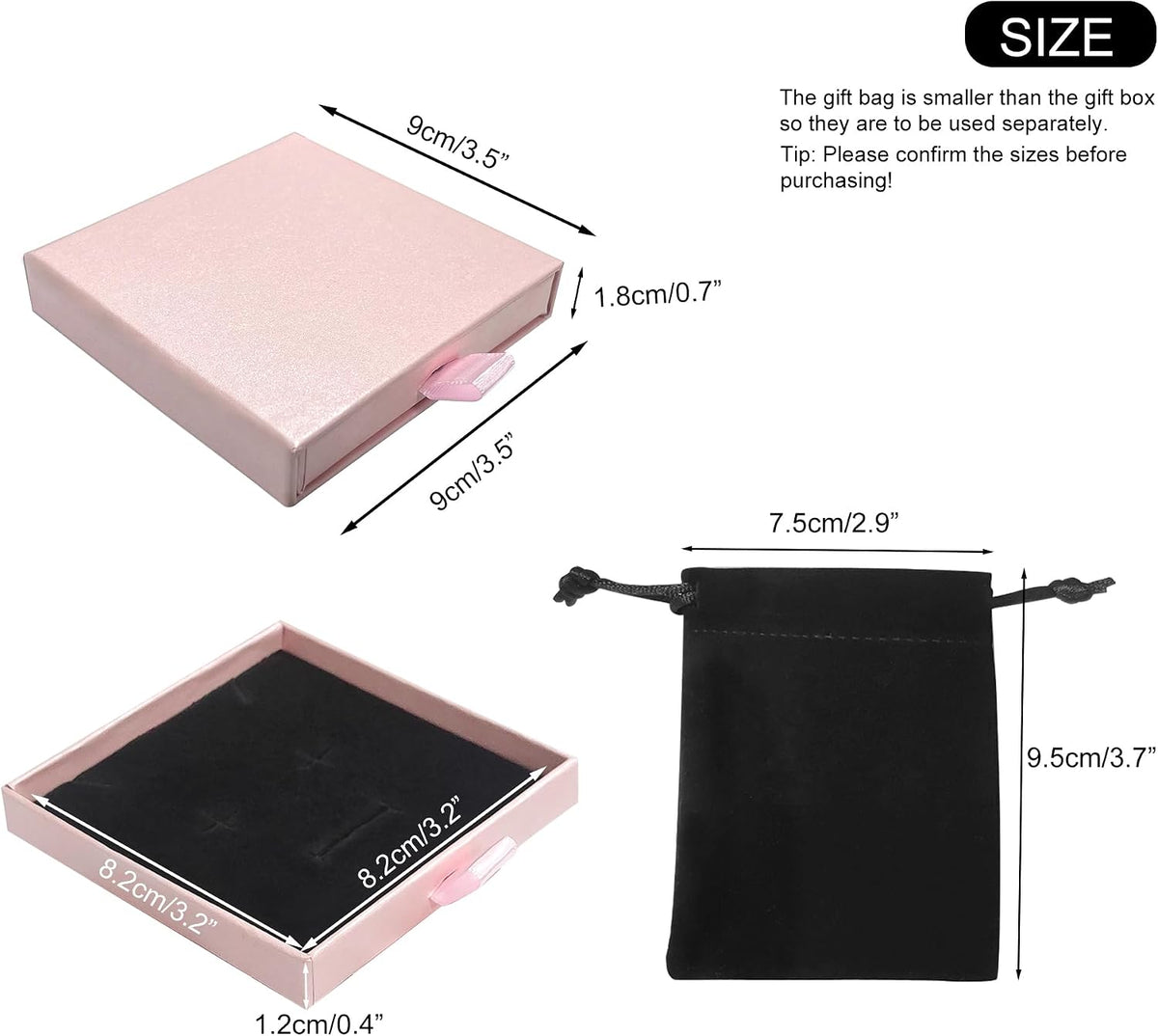 Jewelry Gift Box, Necklace Bracelet Organizer for Birthday (Pink)