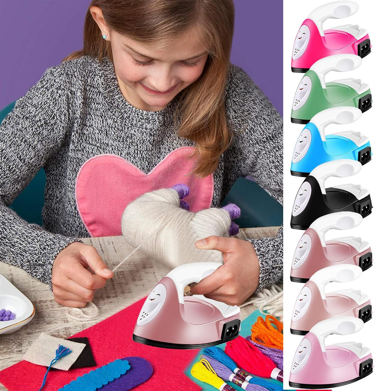 Mini Craft Iron Mini Iron Press,Mini Heat Press Machine for T Shirts Shoes and Hats Small Heat Transfer Vinyl Projects,Portable Travel Irons Mini Heat Press Crafting Craft Clothes (Fruit Pink)