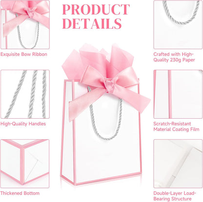 12 Pack Small Gift Bags with Handles Include Tissue Papers & Cards