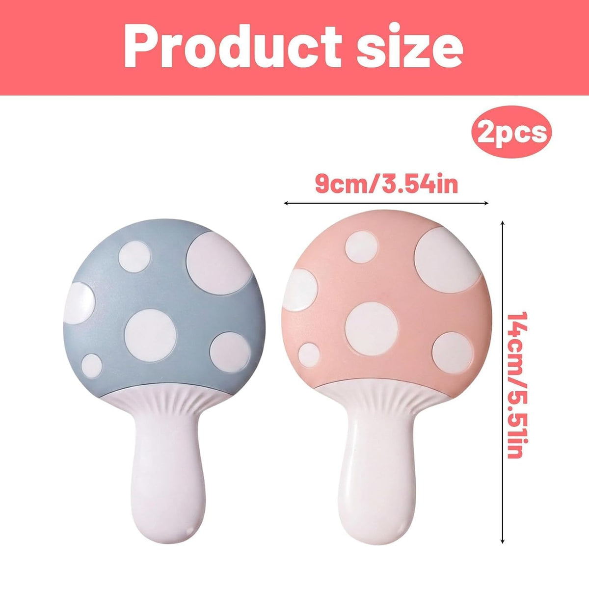 2pcs Puppy Brush Set, Small Dog Brush, Mushroom Cushion Dog Comb for Gentle Pet Grooming for Dogs and Cats, Suitable for Daily Pet Care and Coat Maintenance, in Pink and Blue