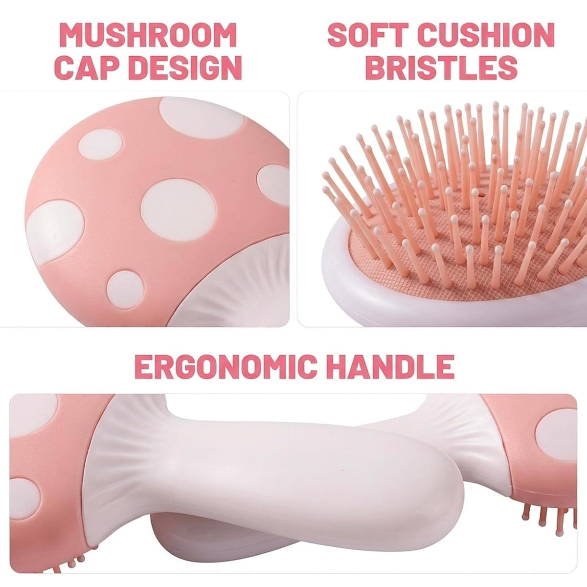 2pcs Puppy Brush Set, Small Dog Brush, Mushroom Cushion Dog Comb for Gentle Pet Grooming for Dogs and Cats, Suitable for Daily Pet Care and Coat Maintenance, in Pink and Blue